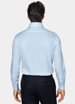 Light Blue Poplin Slim Fit Shirt 12 Light Blue Poplin Slim Fit Shirt -Suit Supply H6494 105