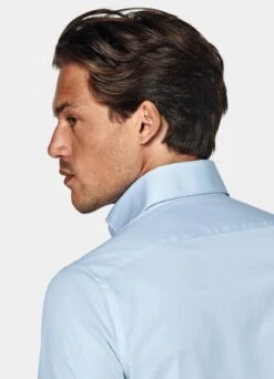 Light Blue Poplin Slim Fit Shirt 13 Light Blue Poplin Slim Fit Shirt -Suit Supply H6494 106