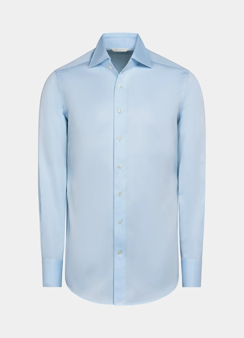 Light Blue Poplin Slim Fit Shirt 8 Light Blue Poplin Slim Fit Shirt - Image 8