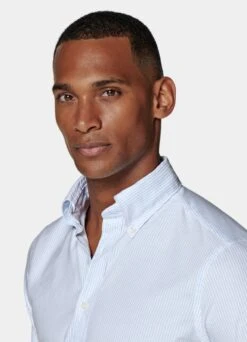 Light Blue Striped Slim Fit Shirt