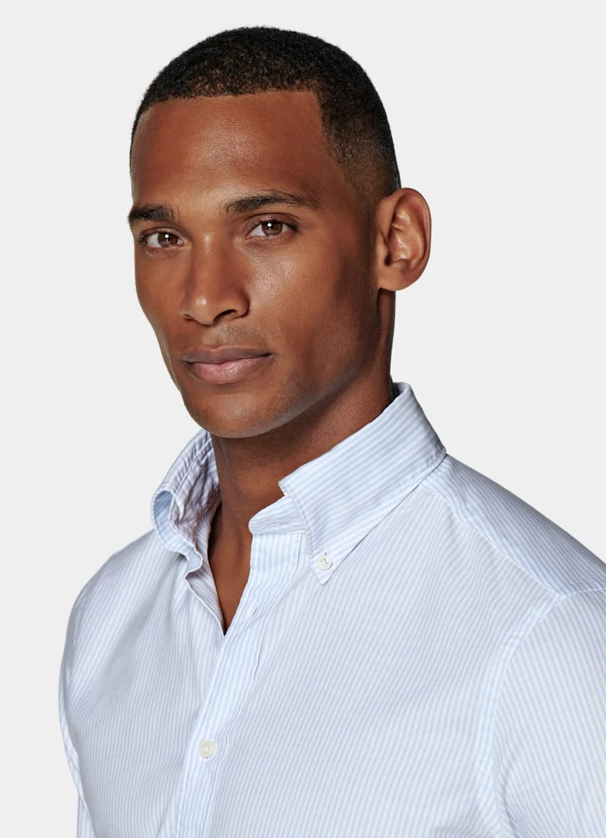 Light Blue Striped Slim Fit Shirt 1 Light Blue Striped Slim Fit Shirt