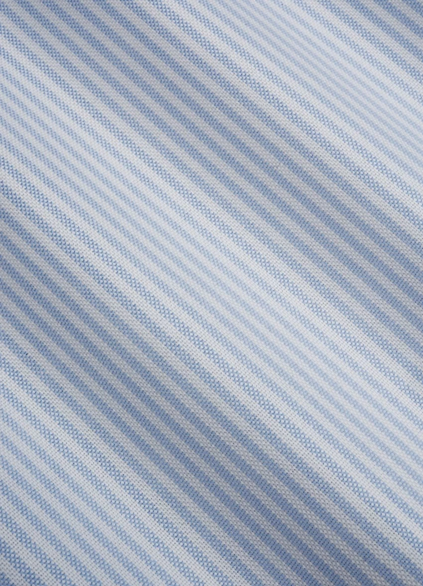 Light Blue Striped Slim Fit Shirt 6 Light Blue Striped Slim Fit Shirt - Image 6