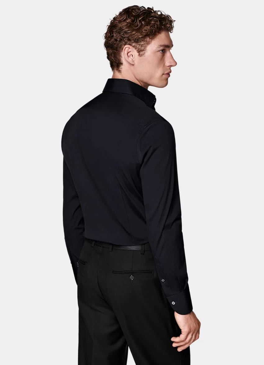 Navy Poplin Extra Slim Fit Shirt 5 Navy Poplin Extra Slim Fit Shirt - Image 5