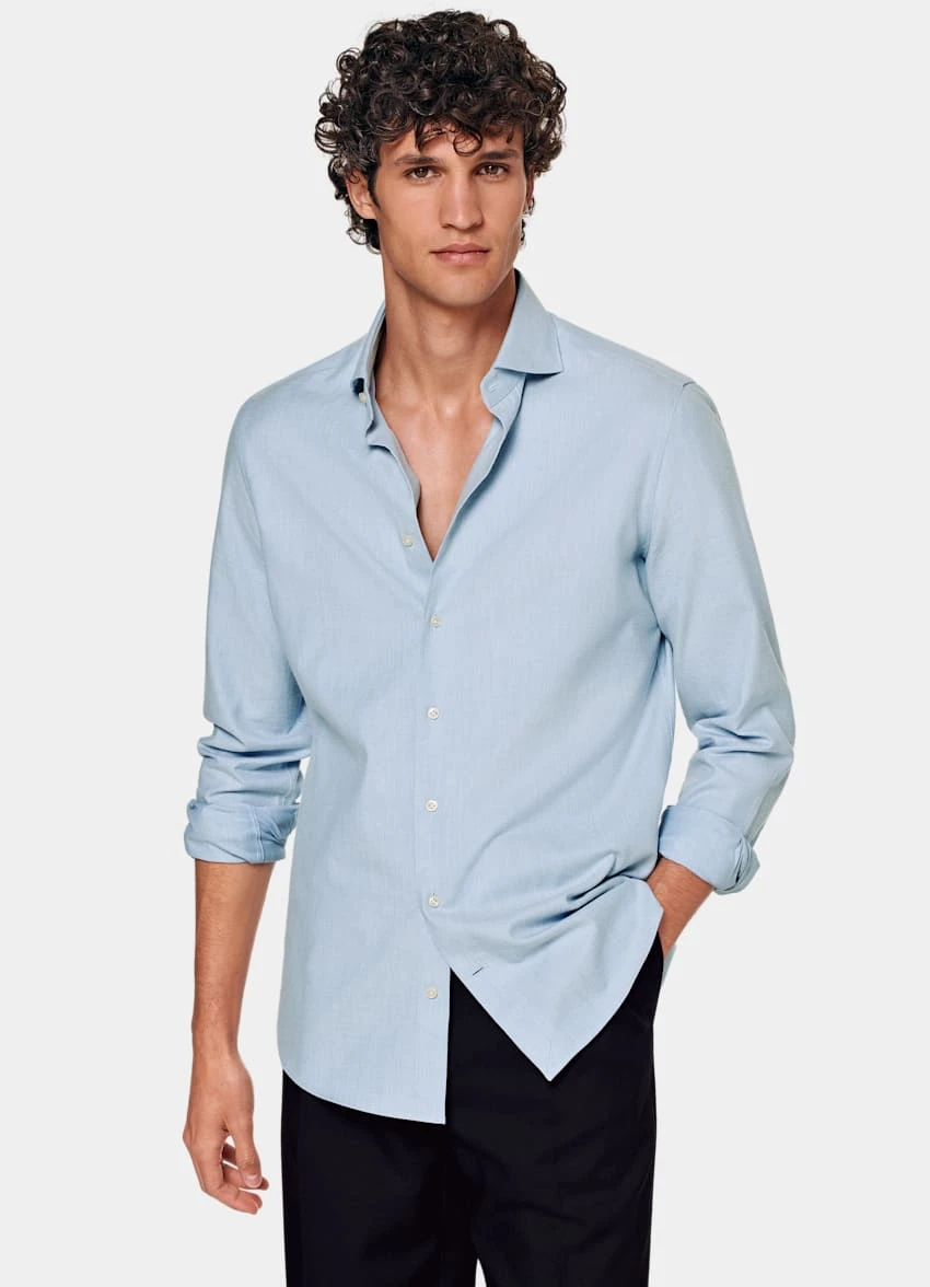 Light Blue Slim Fit Shirt 2 Light Blue Slim Fit Shirt - Image 2