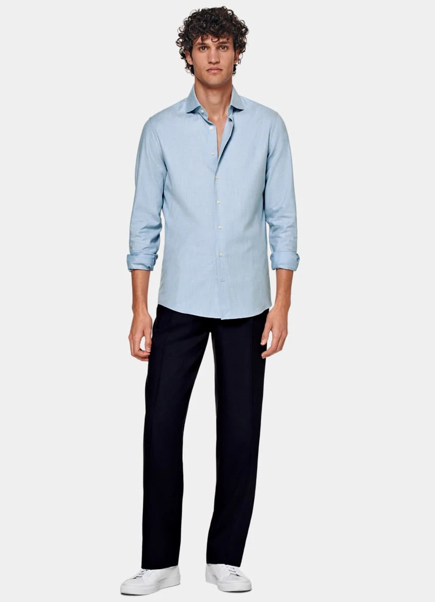 Light Blue Slim Fit Shirt 4 Light Blue Slim Fit Shirt - Image 4