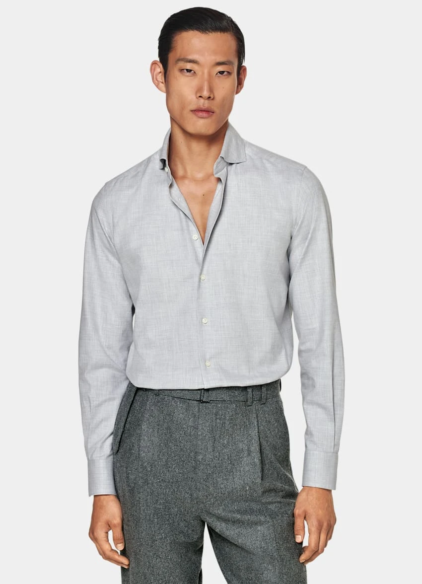 Light Grey Slim Fit Shirt 2 Light Grey Slim Fit Shirt - Image 2