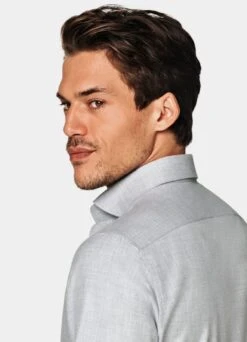 Light Grey Slim Fit Shirt 13 Light Grey Slim Fit Shirt -Suit Supply H6608 106