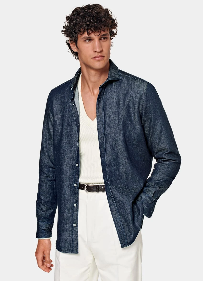 Blue Slim Fit Shirt 2 Blue Slim Fit Shirt - Image 2