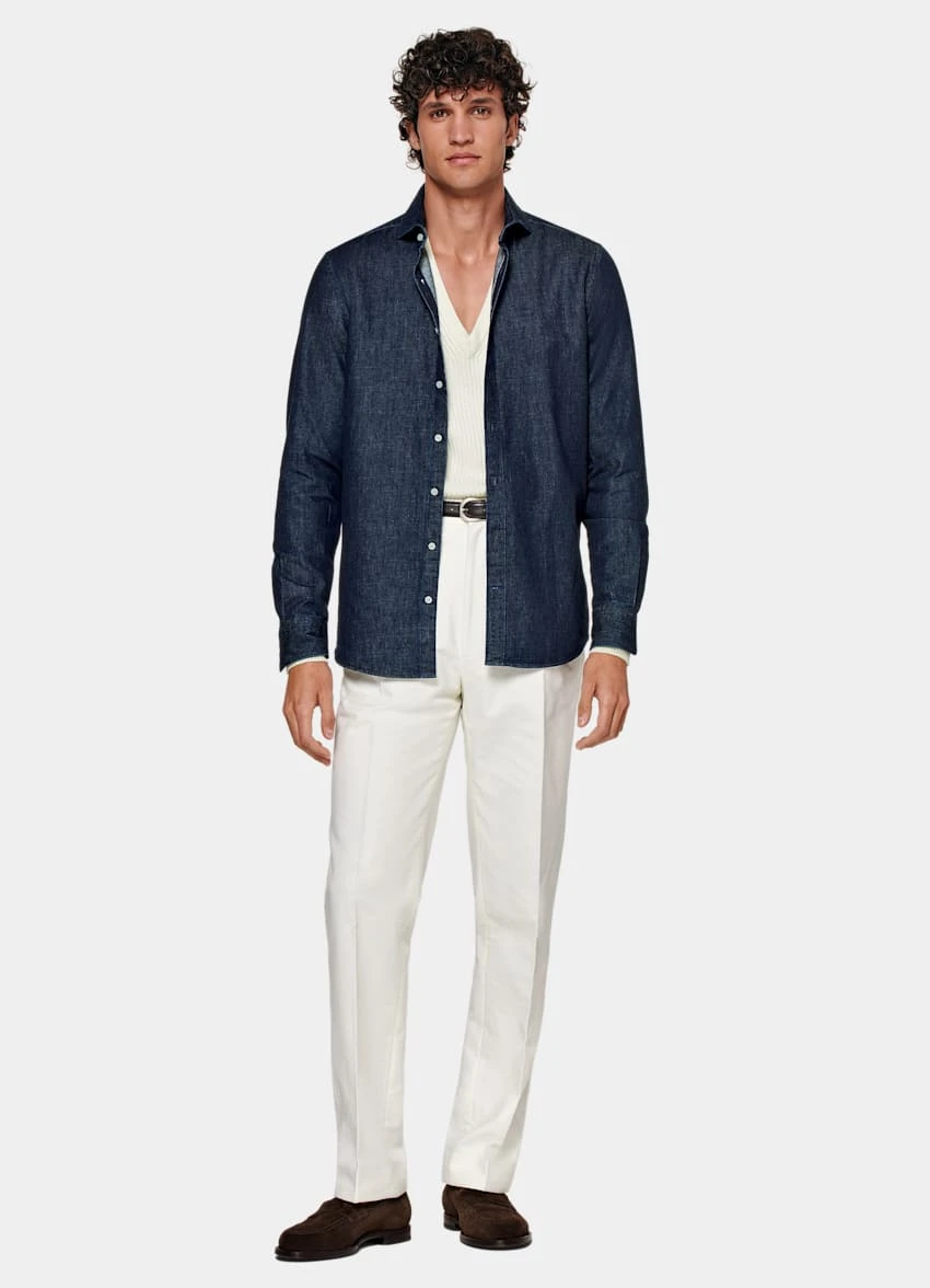 Blue Slim Fit Shirt 4 Blue Slim Fit Shirt - Image 4