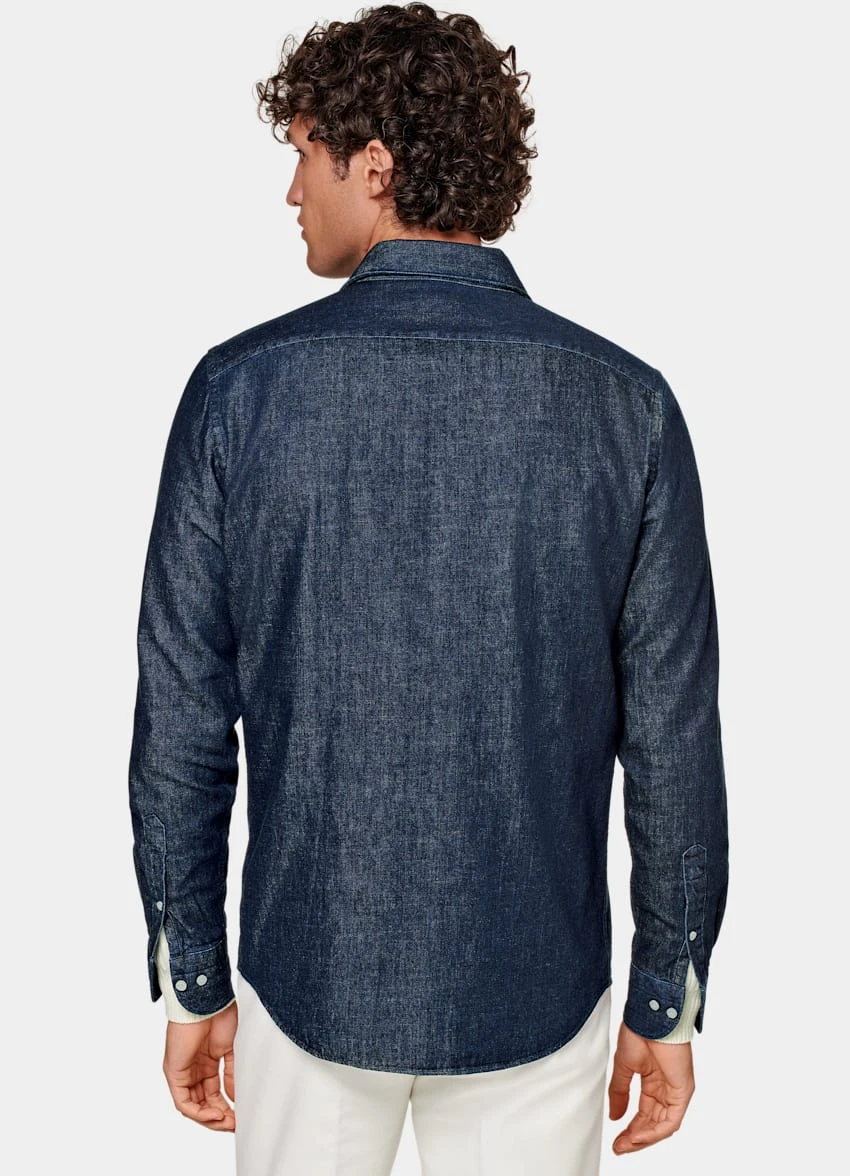 Blue Slim Fit Shirt 5 Blue Slim Fit Shirt - Image 5