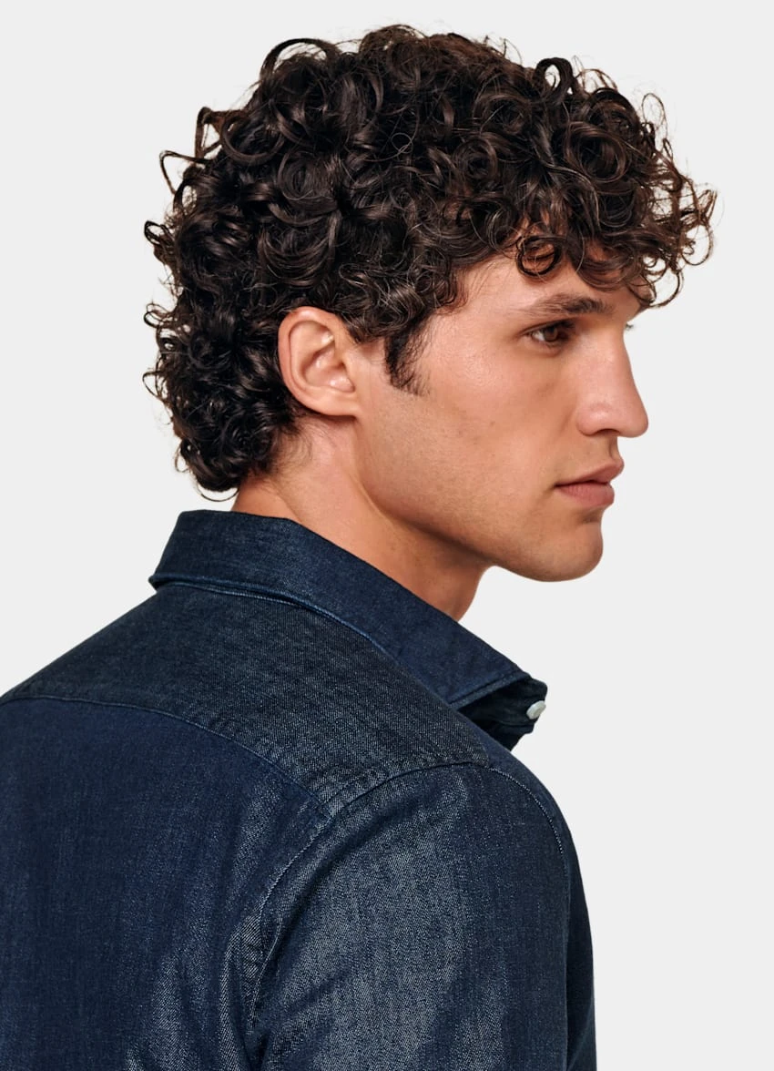 Blue Slim Fit Shirt 6 Blue Slim Fit Shirt - Image 6