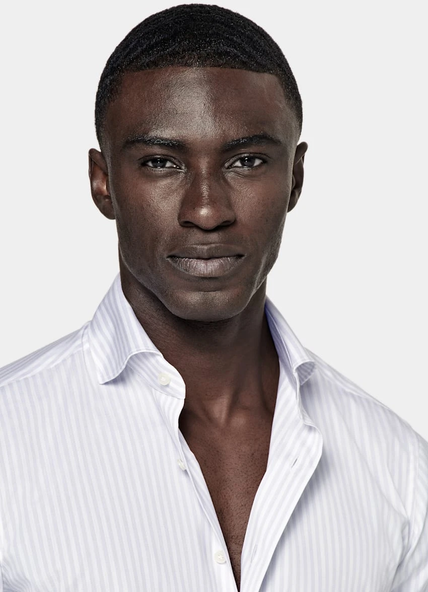 Purple Striped Poplin Extra Slim Fit Shirt 1 Purple Striped Poplin Extra Slim Fit Shirt