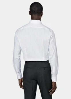 Purple Striped Poplin Extra Slim Fit Shirt 11 Purple Striped Poplin Extra Slim Fit Shirt -Suit Supply H6684ESF 105