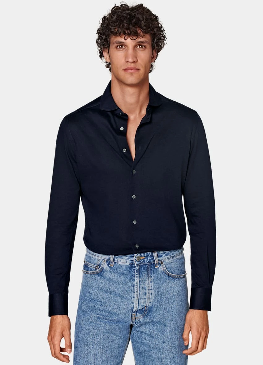 Navy Extra Slim Fit Shirt 2 Navy Extra Slim Fit Shirt - Image 2