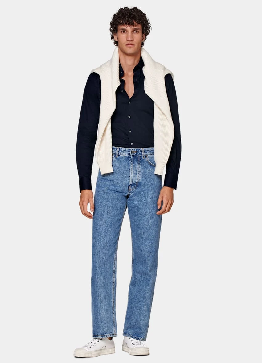 Navy Extra Slim Fit Shirt 4 Navy Extra Slim Fit Shirt - Image 4