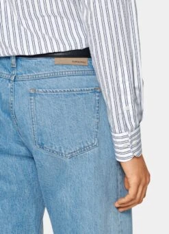 Navy Striped Slim Fit Shirt 9 Navy Striped Slim Fit Shirt -Suit Supply H6722 103