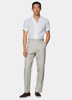 White Camp Collar Slim Fit Shirt 11 White Camp Collar Slim Fit Shirt -Suit Supply H6731 104