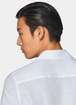 White Camp Collar Slim Fit Shirt 13 White Camp Collar Slim Fit Shirt -Suit Supply H6731 106