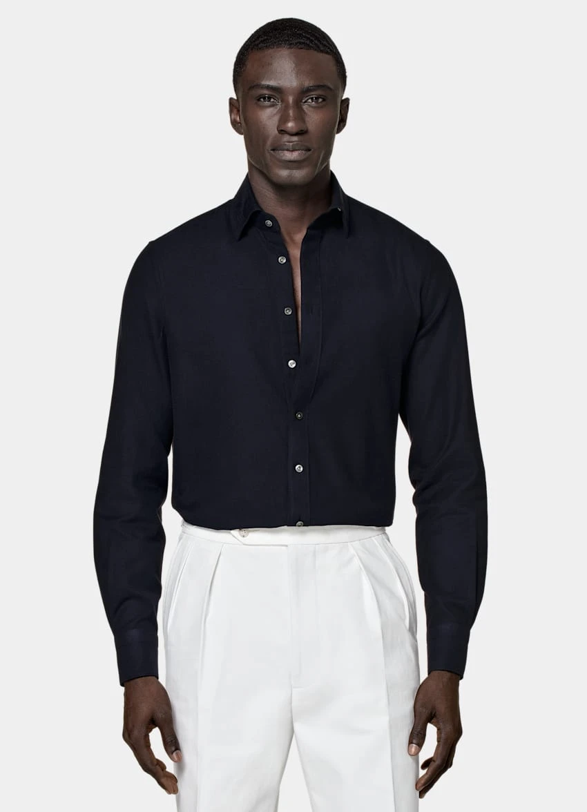Navy Slim Fit Shirt 2 Navy Slim Fit Shirt - Image 2