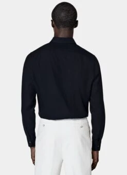 Navy Slim Fit Shirt 11 Navy Slim Fit Shirt -Suit Supply H6800 105