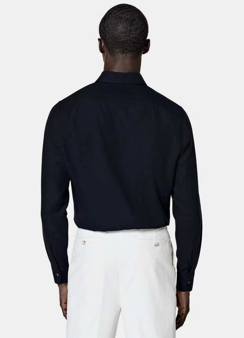 Navy Slim Fit Shirt 5 Navy Slim Fit Shirt - Image 5