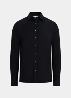 Navy Slim Fit Shirt 13 Navy Slim Fit Shirt -Suit Supply H6800 25