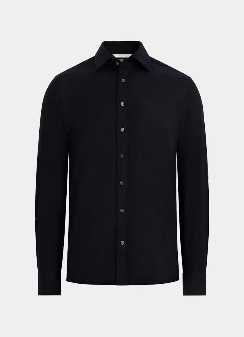 Navy Slim Fit Shirt 7 Navy Slim Fit Shirt - Image 7