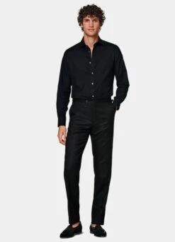 Black Slim Fit Shirt 10 Black Slim Fit Shirt -Suit Supply H6801 104