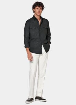 Dark Grey Western Shirt 11 Dark Grey Western Shirt -Suit Supply H6804 104