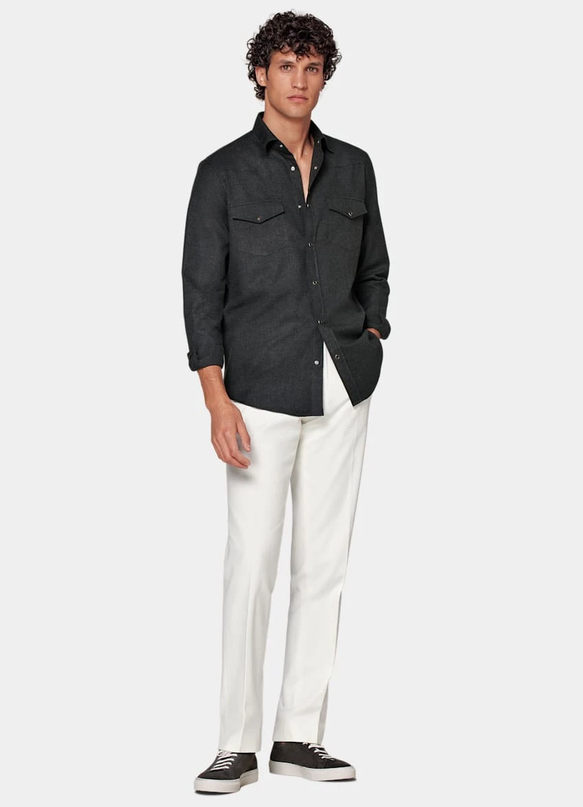 Dark Grey Western Shirt 4 Dark Grey Western Shirt - Image 4