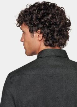 Dark Grey Western Shirt 13 Dark Grey Western Shirt -Suit Supply H6804 106