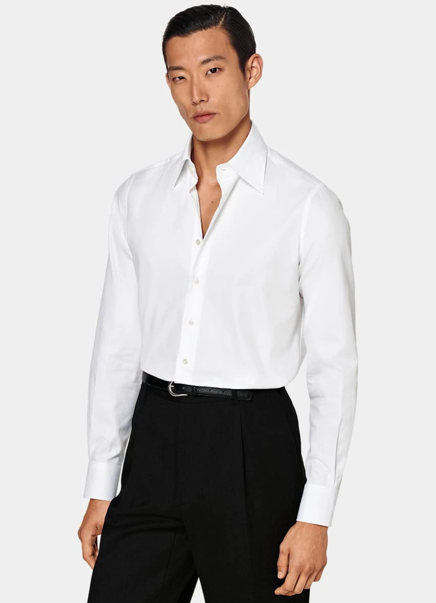 White Large Classic Collar Slim Fit Shirt 2 White Large Classic Collar Slim Fit Shirt - Image 2