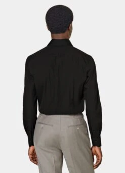 Dark Brown Poplin Extra Slim Fit Shirt 12 Dark Brown Poplin Extra Slim Fit Shirt -Suit Supply H6886ESF 105