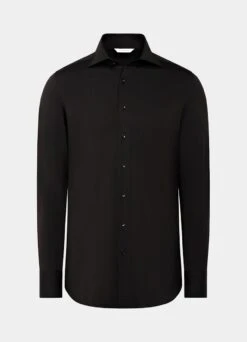 Dark Brown Poplin Extra Slim Fit Shirt 15 Dark Brown Poplin Extra Slim Fit Shirt -Suit Supply H6886ESF 25