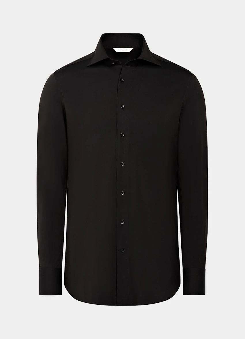 Dark Brown Poplin Extra Slim Fit Shirt 8 Dark Brown Poplin Extra Slim Fit Shirt - Image 8