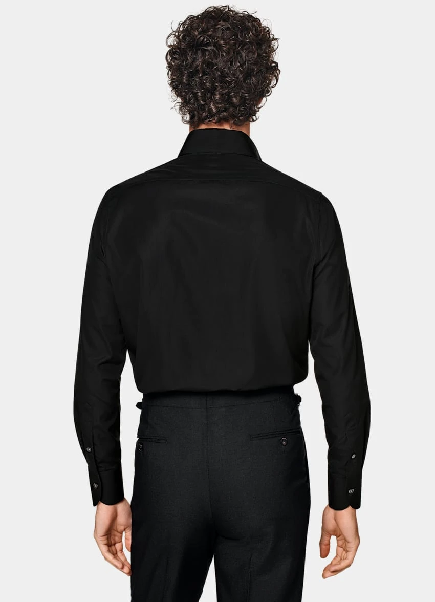 Black Poplin Slim Fit Shirt 5 Black Poplin Slim Fit Shirt - Image 5