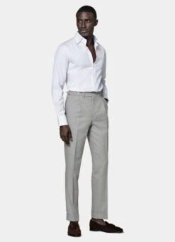 White Striped Twill Slim Fit Shirt 11 White Striped Twill Slim Fit Shirt -Suit Supply H6890 104