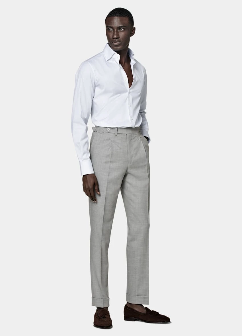 White Striped Twill Slim Fit Shirt 4 White Striped Twill Slim Fit Shirt - Image 4