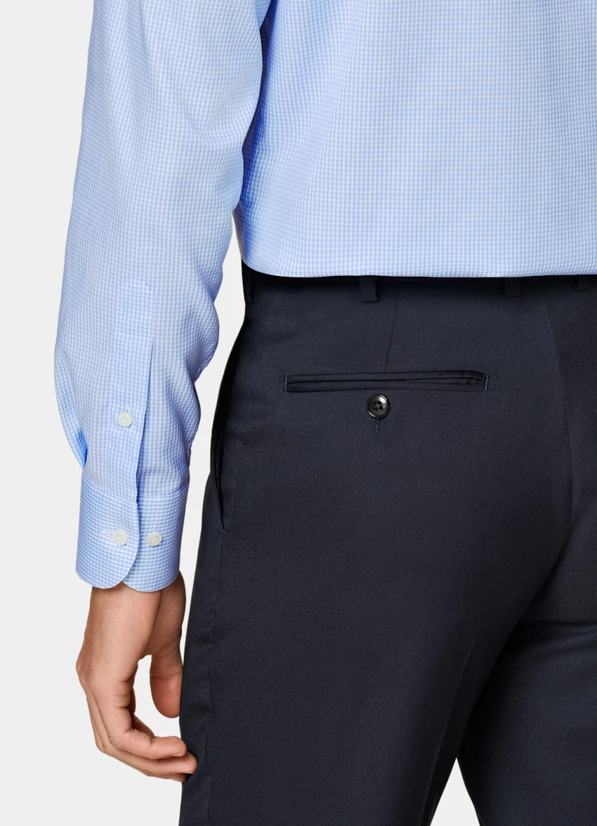 Light Blue Checked Twill Slim Fit Shirt 3 Light Blue Checked Twill Slim Fit Shirt - Image 3