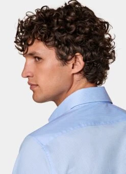 Light Blue Checked Twill Slim Fit Shirt 13 Light Blue Checked Twill Slim Fit Shirt -Suit Supply H6891 106