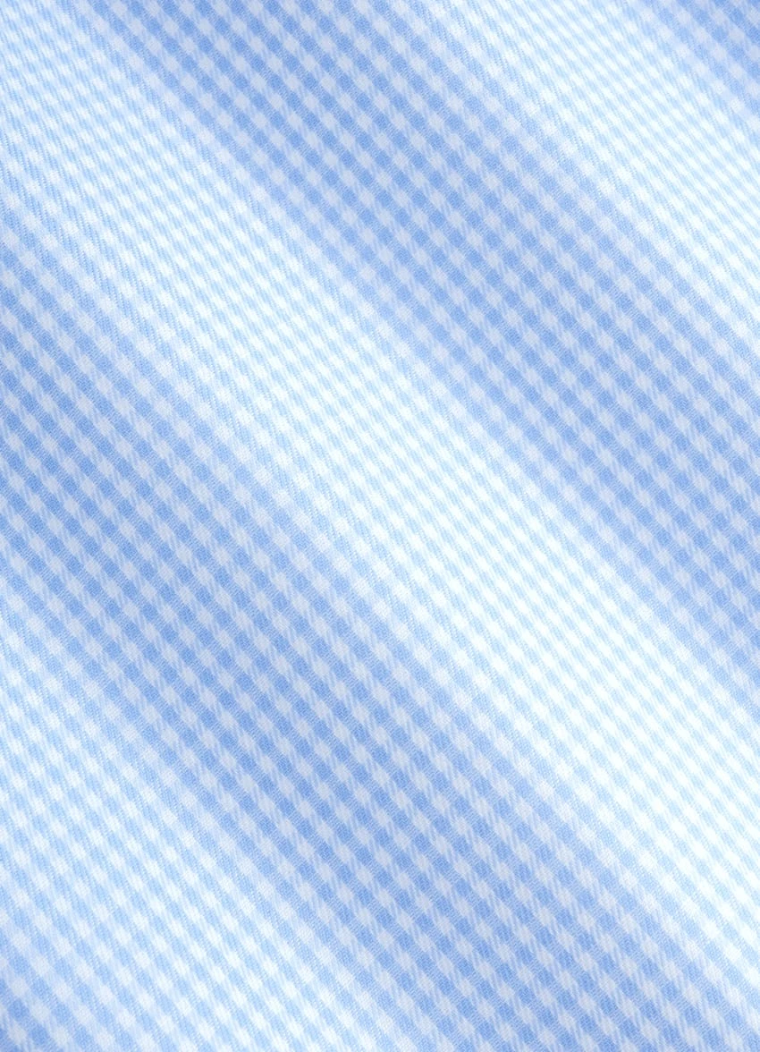 Light Blue Checked Twill Slim Fit Shirt 7 Light Blue Checked Twill Slim Fit Shirt - Image 7