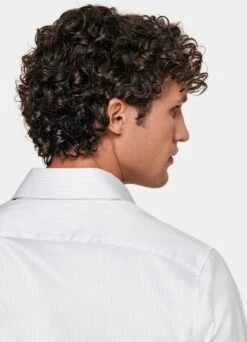 Grey Striped Twill Slim Fit Shirt 13 Grey Striped Twill Slim Fit Shirt -Suit Supply H6893 106