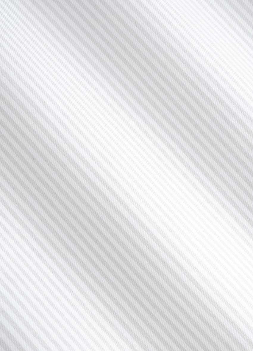 Grey Striped Twill Slim Fit Shirt 7 Grey Striped Twill Slim Fit Shirt - Image 7