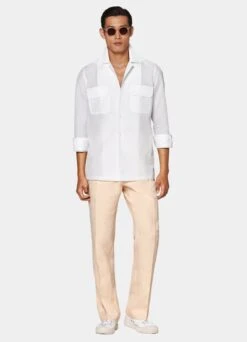 White Safari Shirt 11 White Safari Shirt -Suit Supply H6901 104