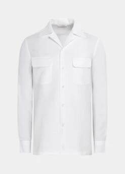 White Safari Shirt 15 White Safari Shirt -Suit Supply H6901 25