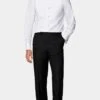 White Piqué Tailored Fit Tuxedo Shirt