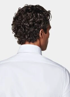 White Piqué Tailored Fit Tuxedo Shirt -Suit Supply H7095 106