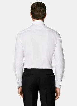 White Plissé Tailored Fit Tuxedo Shirt 14 White Plissé Tailored Fit Tuxedo Shirt -Suit Supply H7096 105