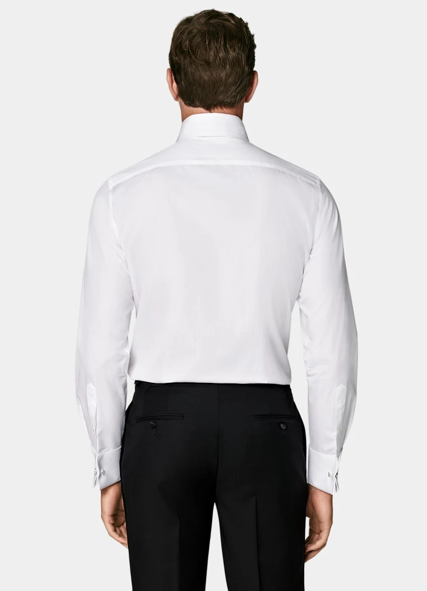 White Plissé Tailored Fit Tuxedo Shirt 6 White Plissé Tailored Fit Tuxedo Shirt - Image 6