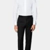 White Twill Tailored Fit Tuxedo Shirt